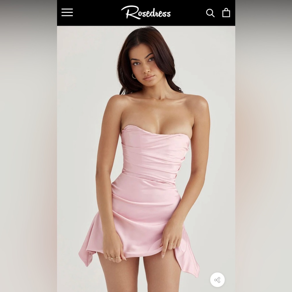 Silky Satin light pink corset dress 💕 size Medium mini dress *NEW*